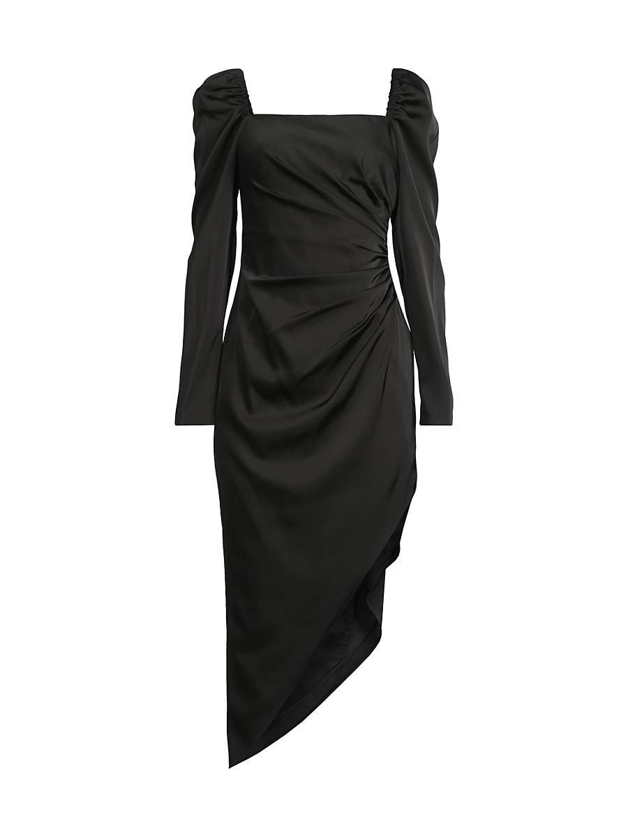 Womens Stretch Satin Midi Cocktail Dress Product Image