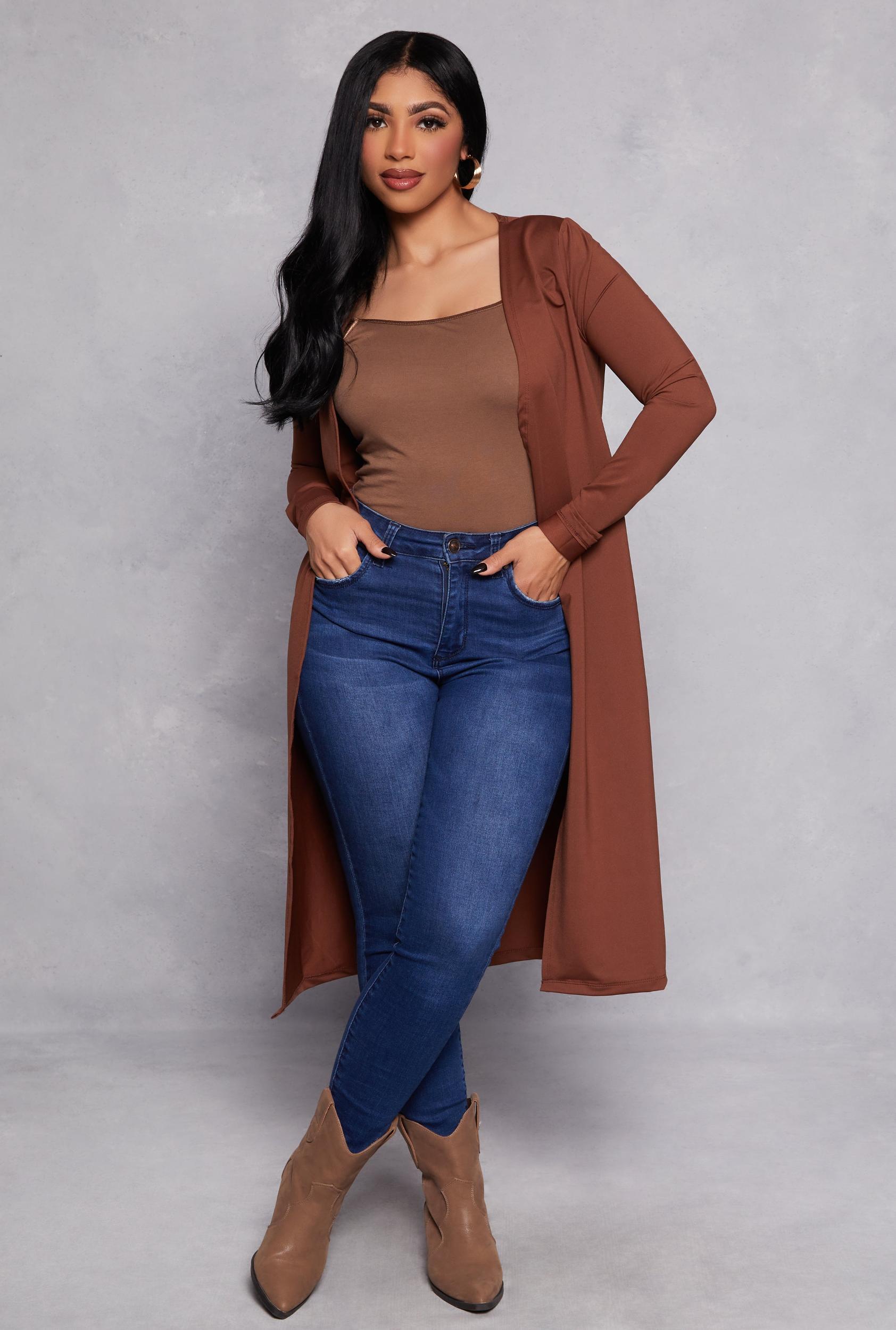 Womens Long Sleeve Open Front Duster Product Image