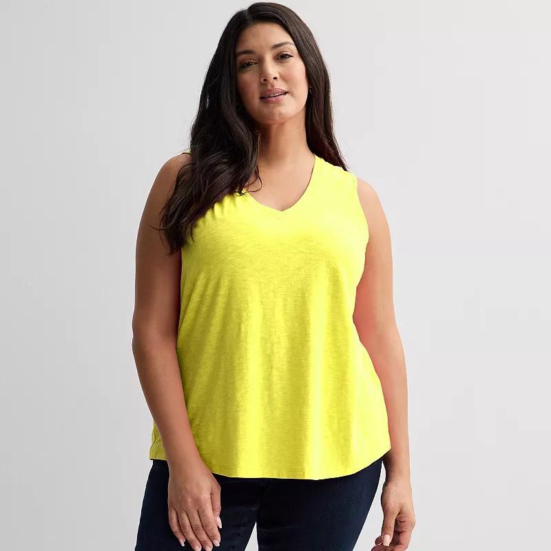 Plus Size Sonoma Goods For Life Elevated V-Neck Tank Top, Womens Product Image