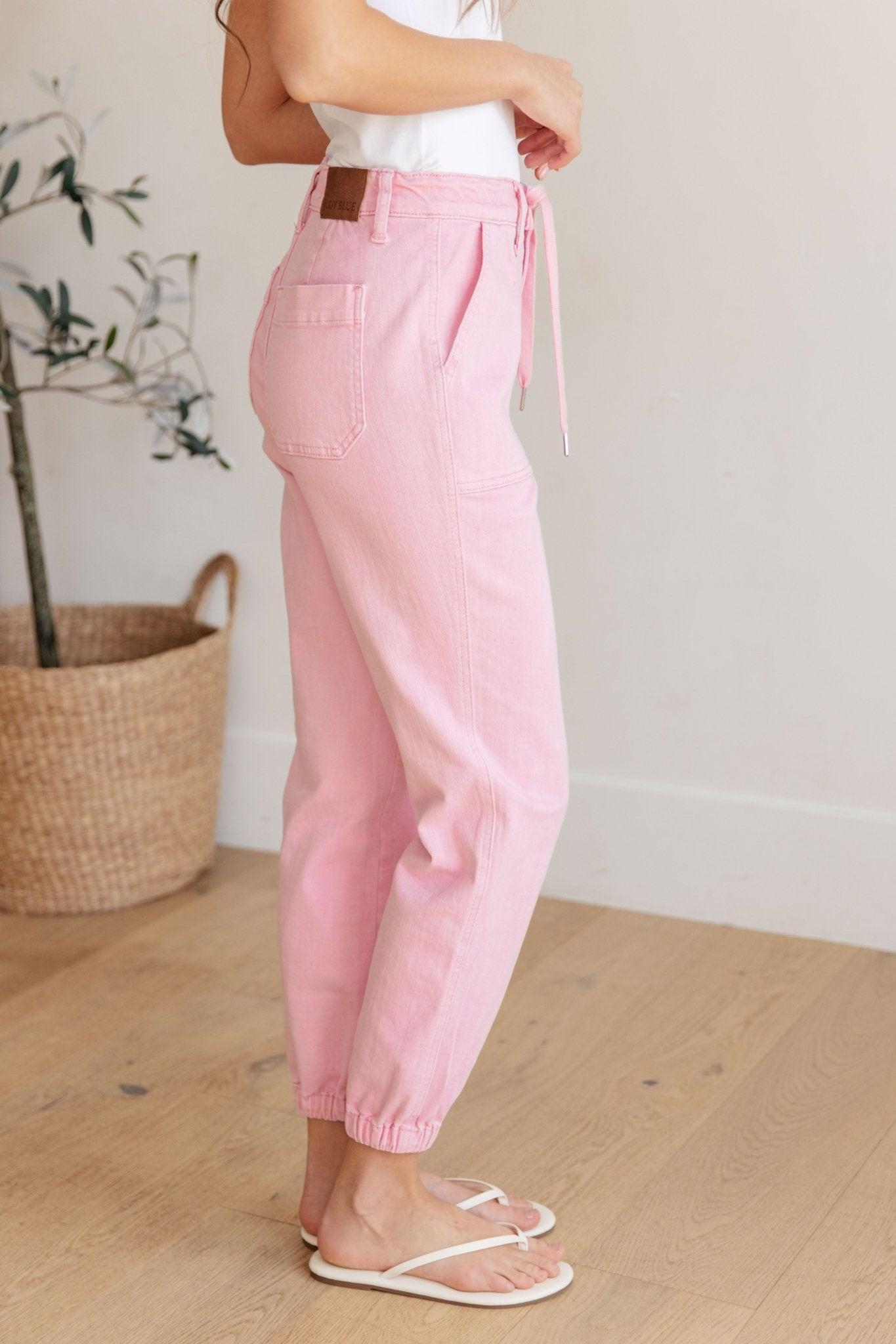 Peggy High Rise Cargo Straight Jeans in Pink (Online Exclusive) Product Image