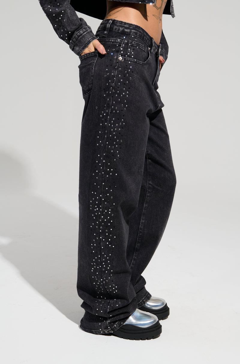 EMMIE EMBELLISHED WIDE LEG DENIM Product Image