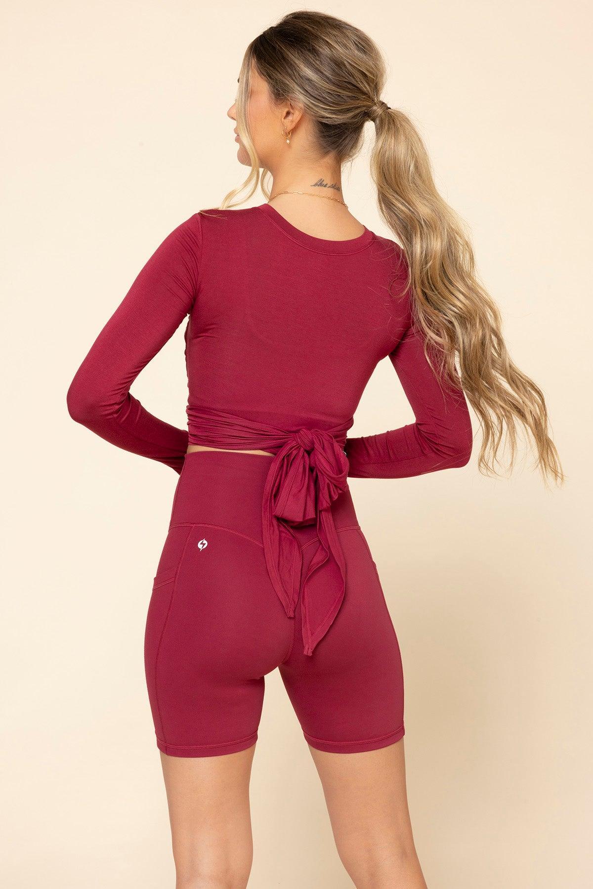 Bow Back Reversible Long Sleeve Top - Ruby Product Image