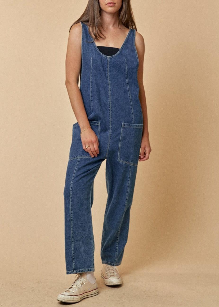 Denim High Roller Jumpsuit Product Image