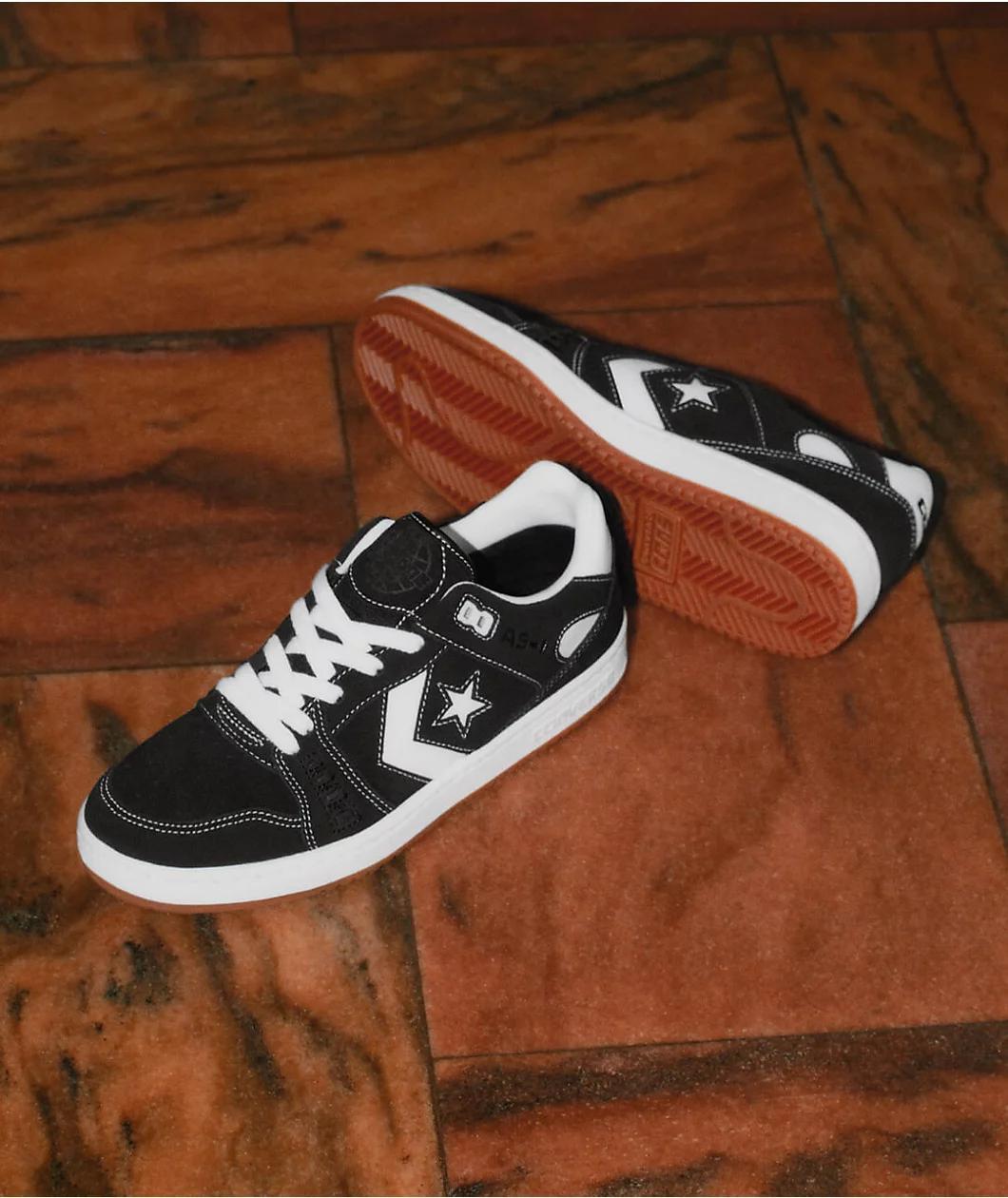 Converse AS-1 Pro Black & White Suede Skate Shoes Product Image