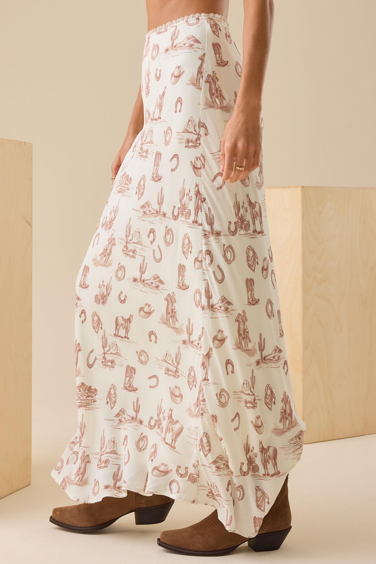 Indie Western Maxi Skirt Product Image