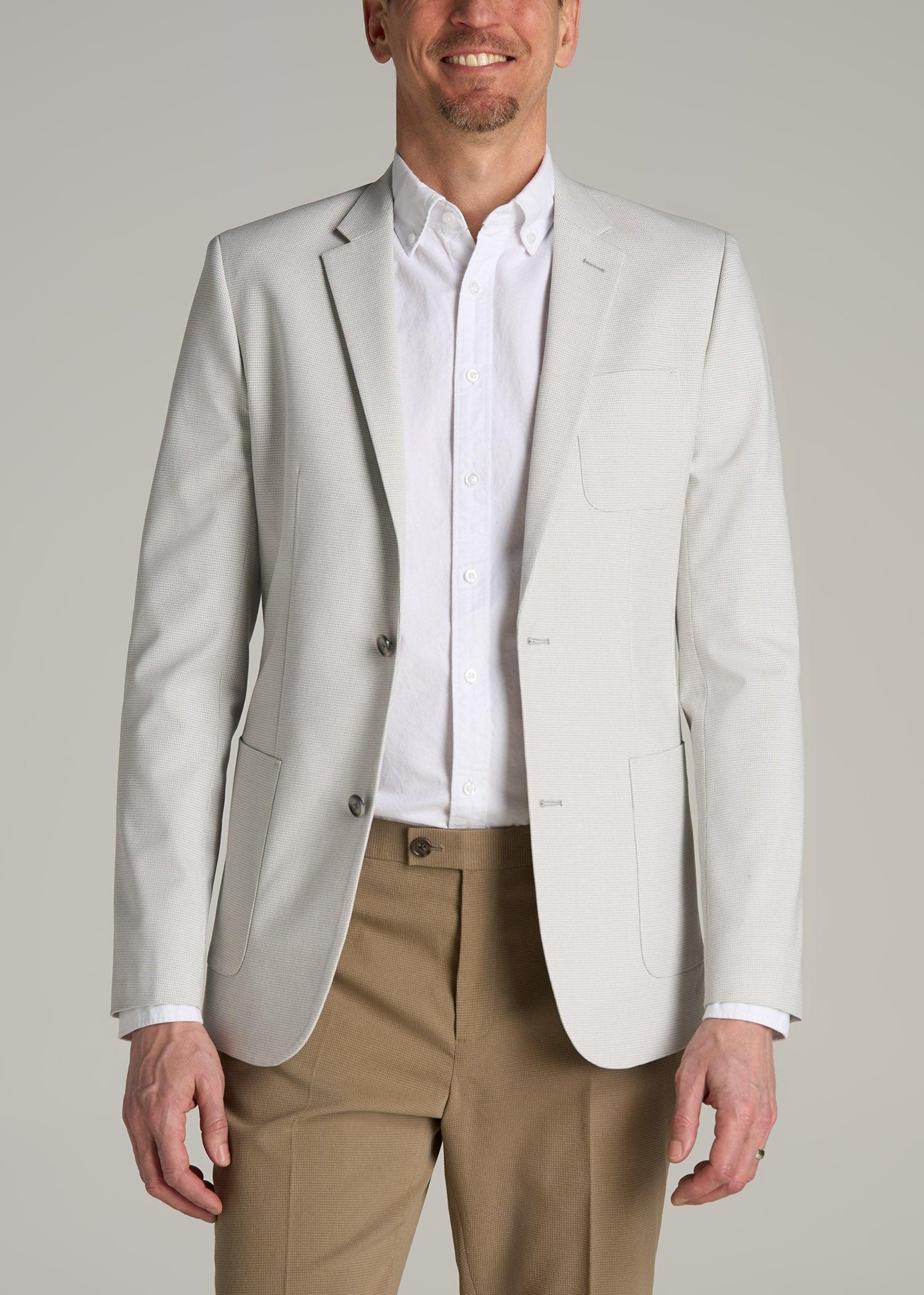Men's Tall Core Blazer in Light Grey Houndstooth Product Image