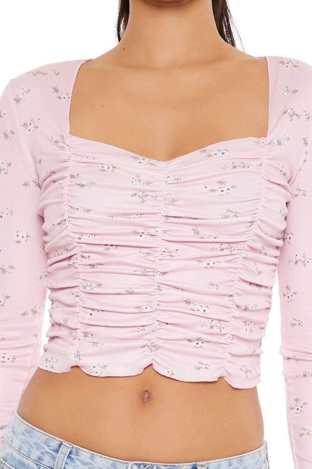 Ruched Floral Print Crop Top | Forever 21 Product Image