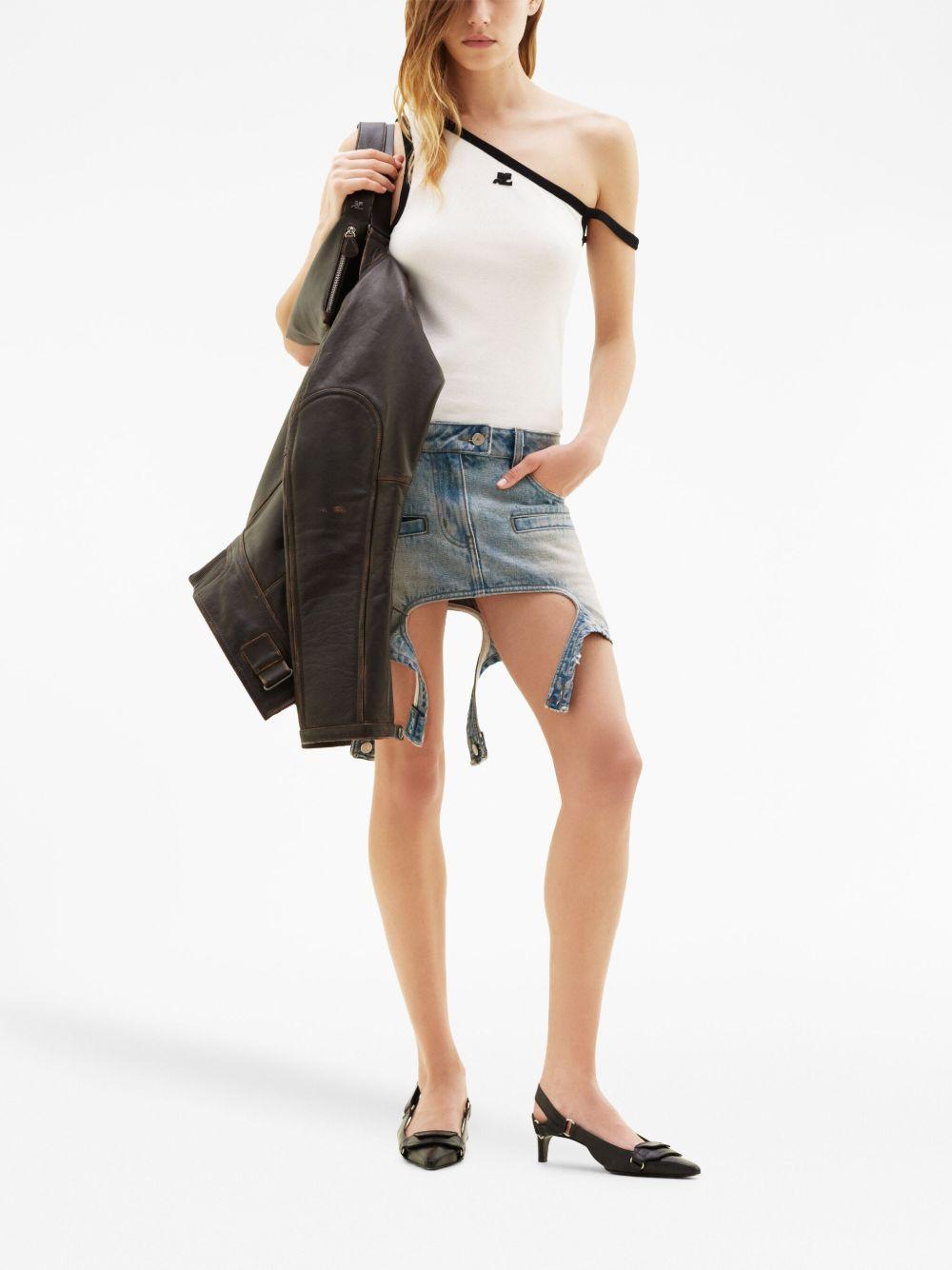 cut-out denim miniskirt Product Image
