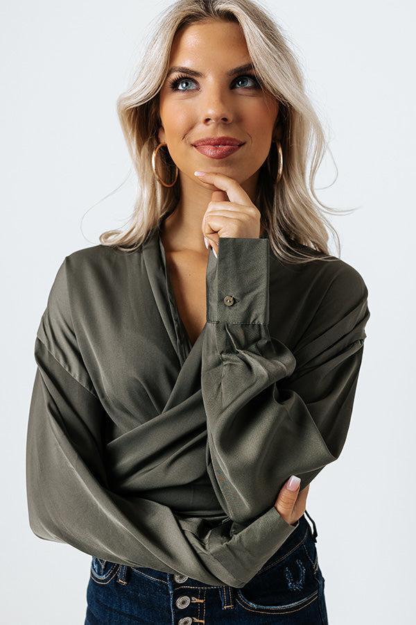 PR Move Tie Top In Olive Product Image