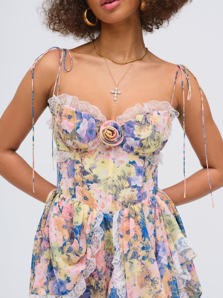 Elea Asymmetrical Mini Dress — Multi Product Image
