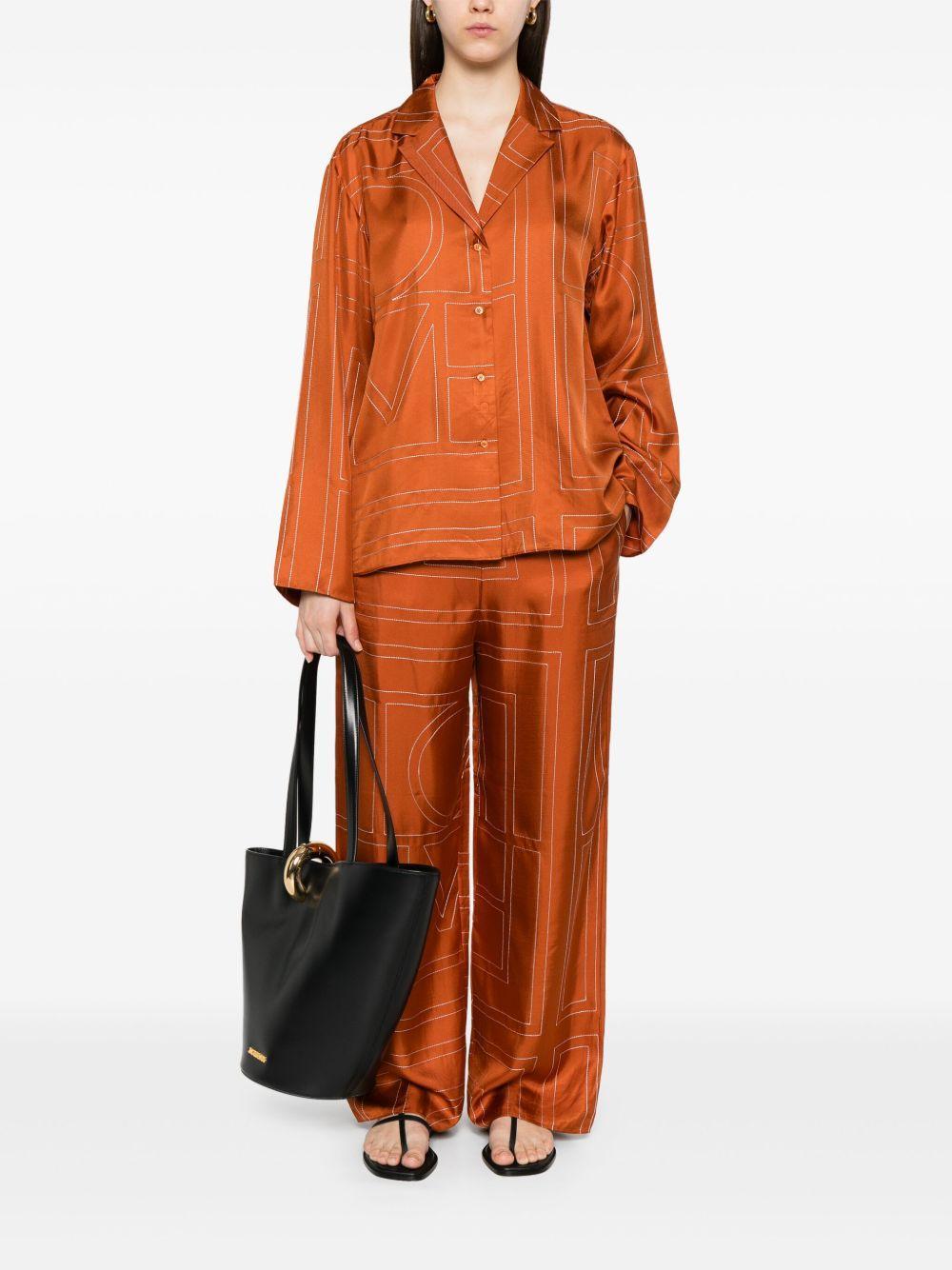 monogram silk trousers Product Image