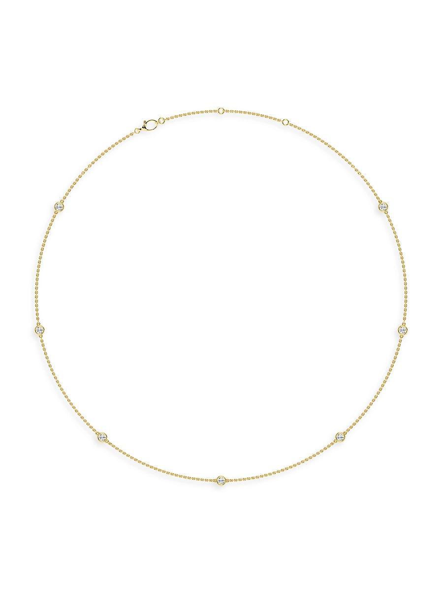 Womens 14K Yellow Gold & 7-Diamond Station Necklace/0.70-2.10 TCW Product Image