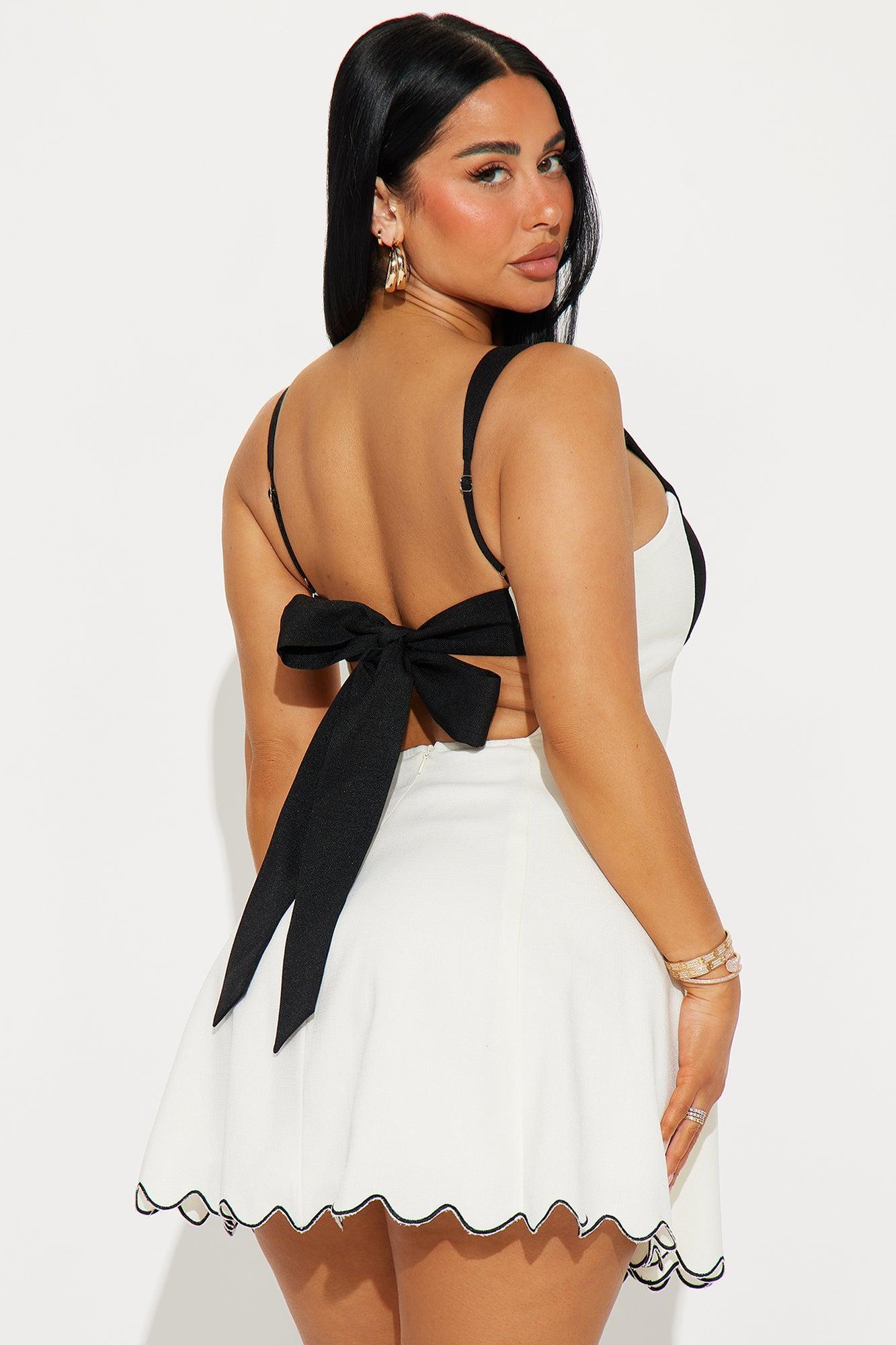 Iman Contrast Micro Mini Dress - Ivory/combo Product Image