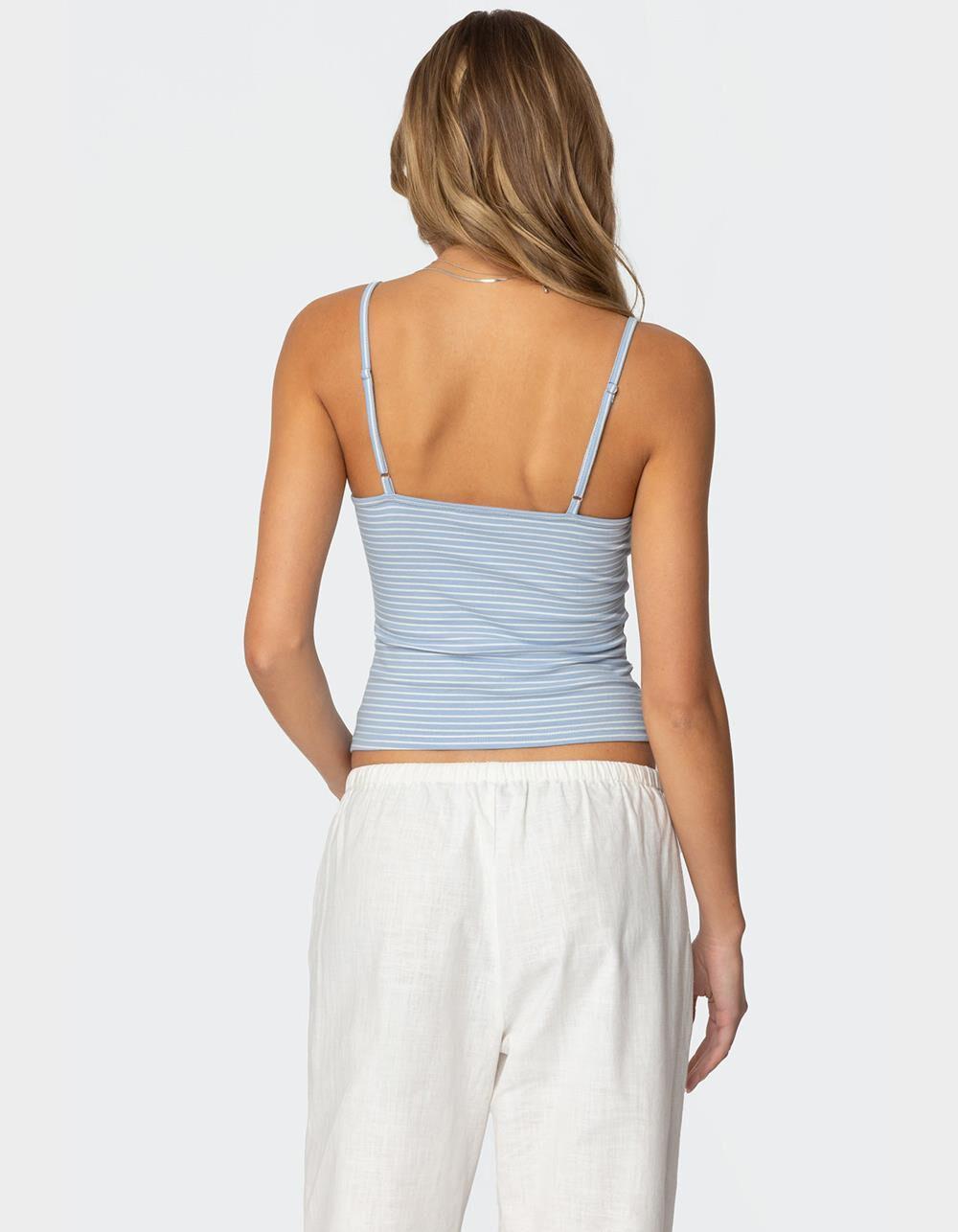 EDIKTED Tova Striped Scoop Tank Top Product Image