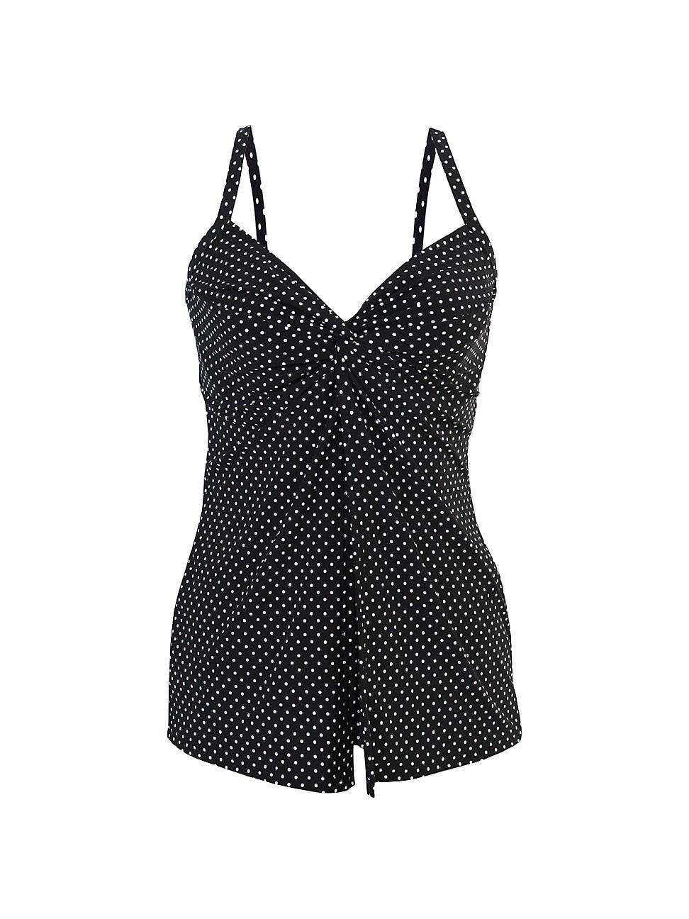 Womens Pin Point Love Knot Polka Dot Tankini Top Product Image