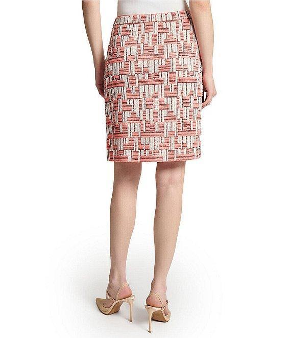 Ming Wang Geometric Knit A-Line Skirt Product Image