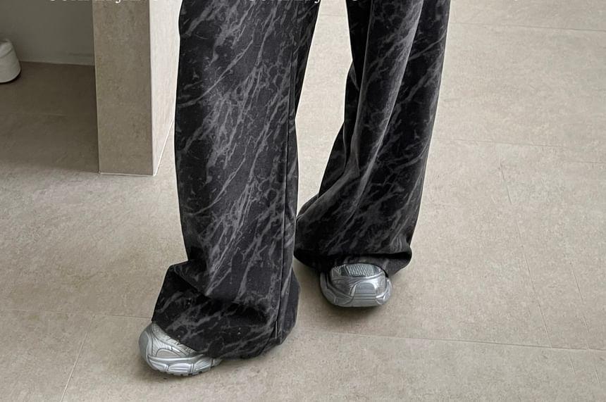Mid Waist Tie Dye Wide Leg Pants Product Image
