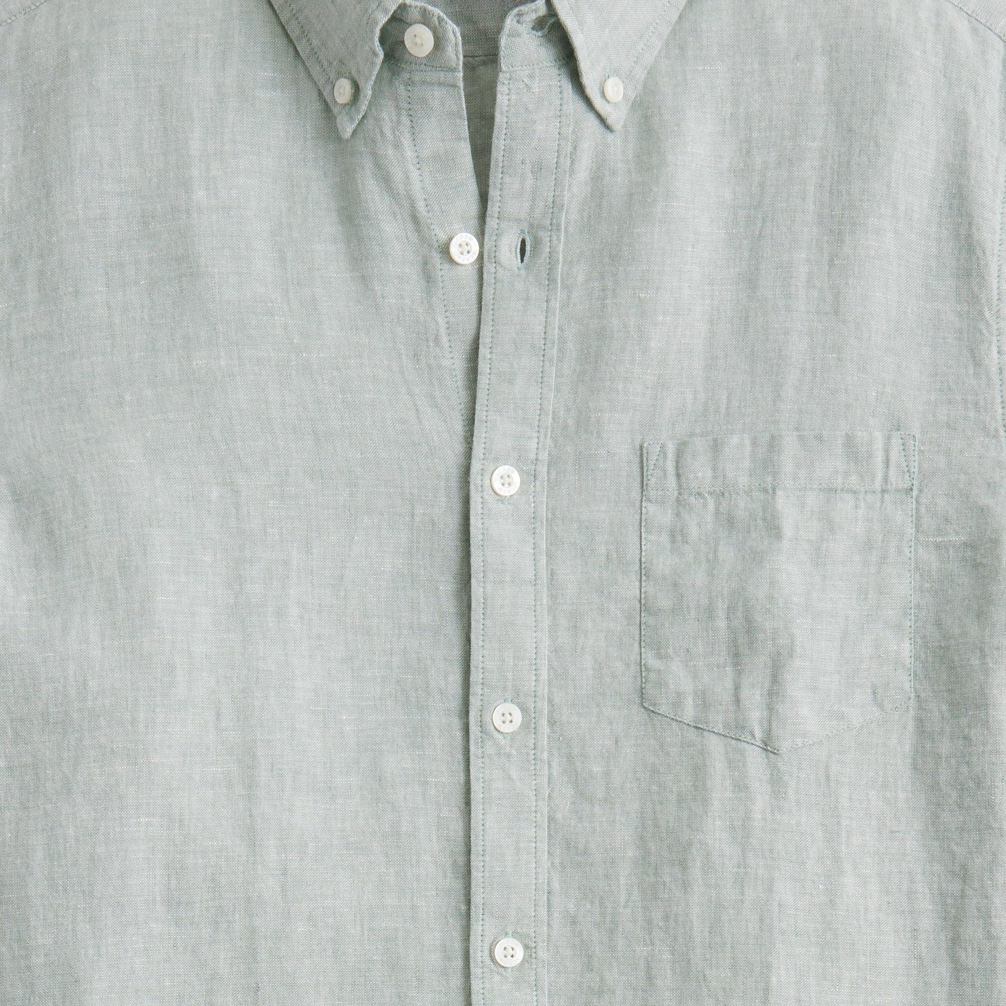 Short-sleeve linen-blend shirt Product Image