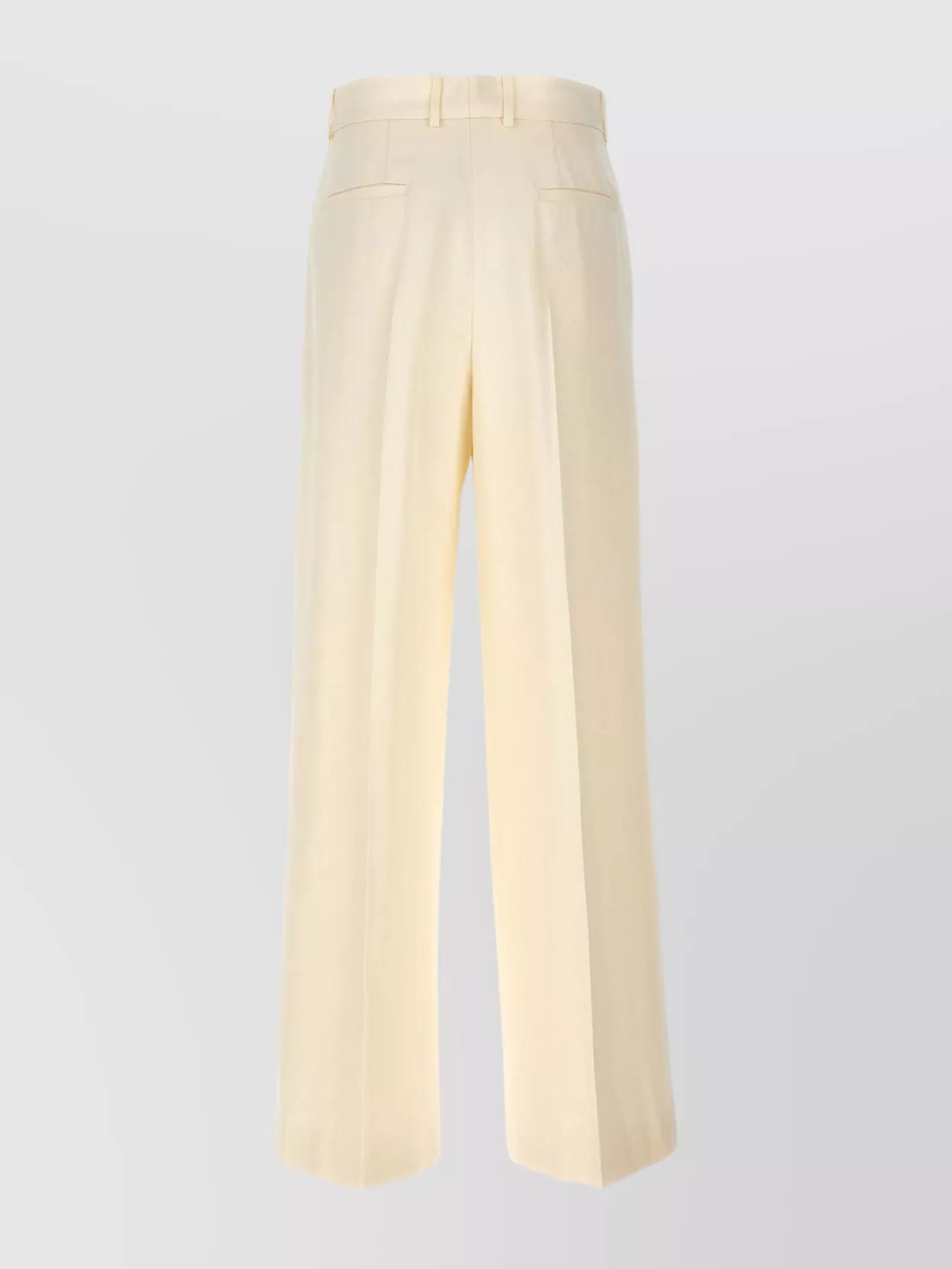 JIL SANDER Wide Leg Trousers Front Pleats In Off White Product Image