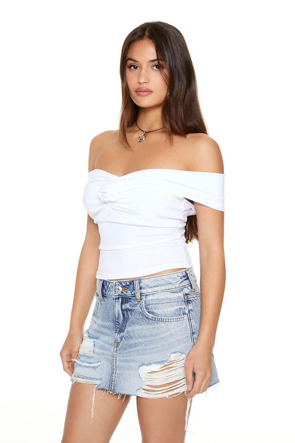 Off-the-Shoulder Rosette Top | Forever 21 Product Image