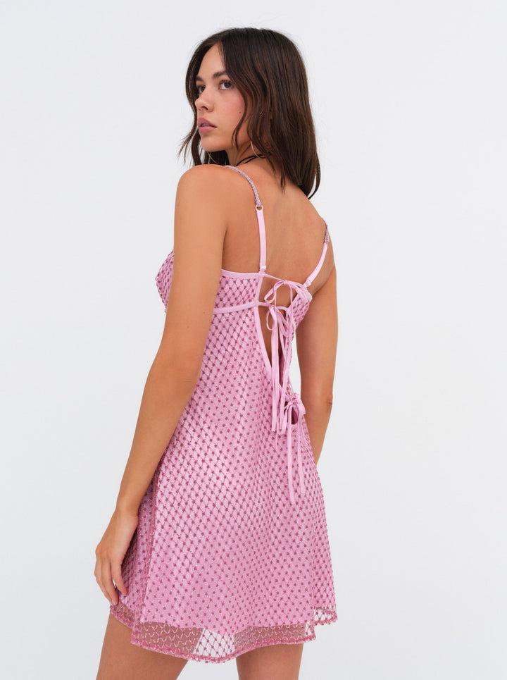 Glitter Slip Dress — Pink Product Image
