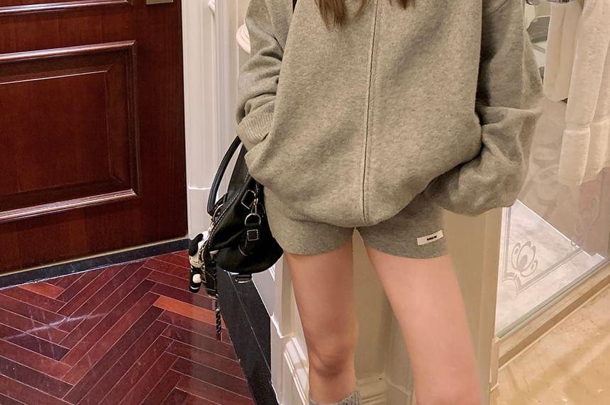 Hooded Plain Zip-Up Jacket / Hot Pants Product Image