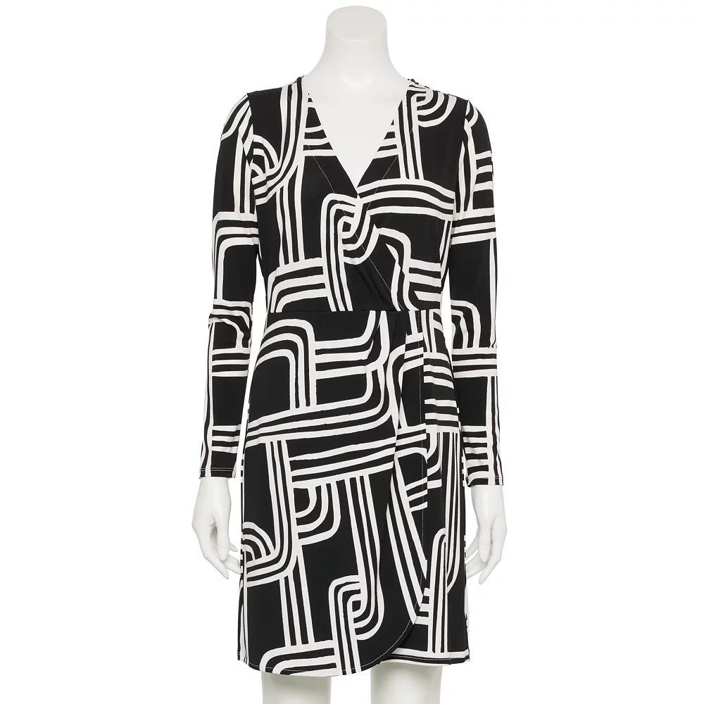 Women's Nine West Adaptive Wrap Dress, Size: Small, Black Chiara Floral Product Image