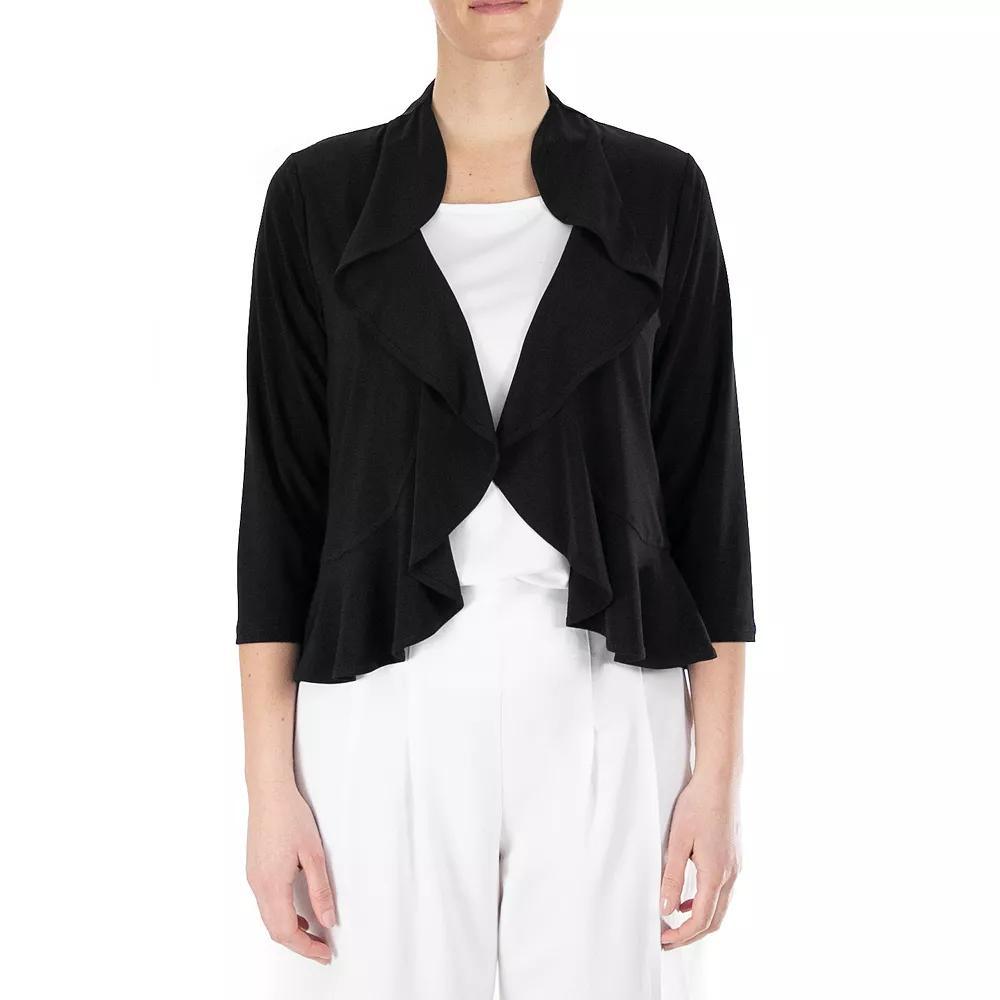 Women's Nina Leonard Draped Sheer Back Bolero, Size: XL, Blue Product Image
