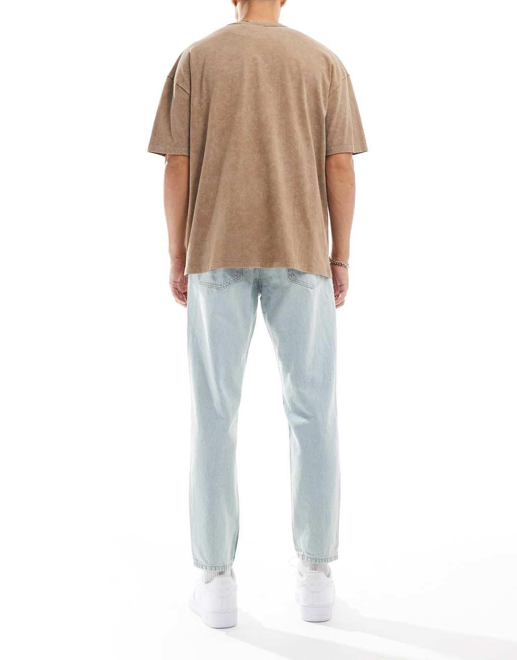 Pull&Bear standard fit jeans in light blue Product Image