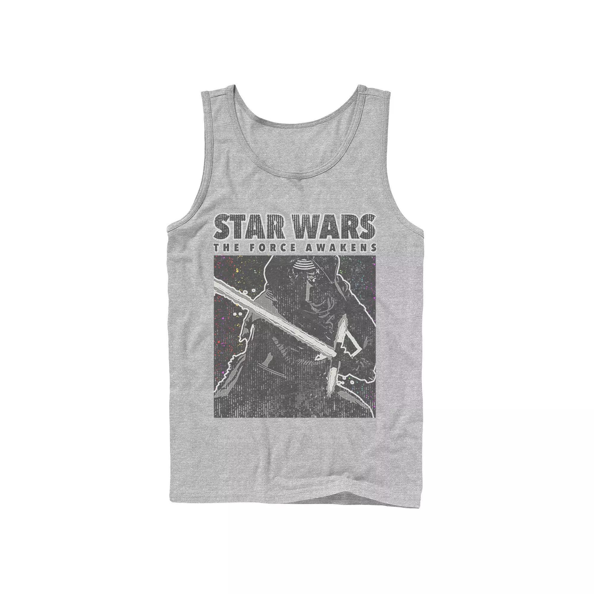 Men's Star Wars Kylo Ren The Force Awakens Poster Tank Top, Size: Large, Athletic Grey Product Image