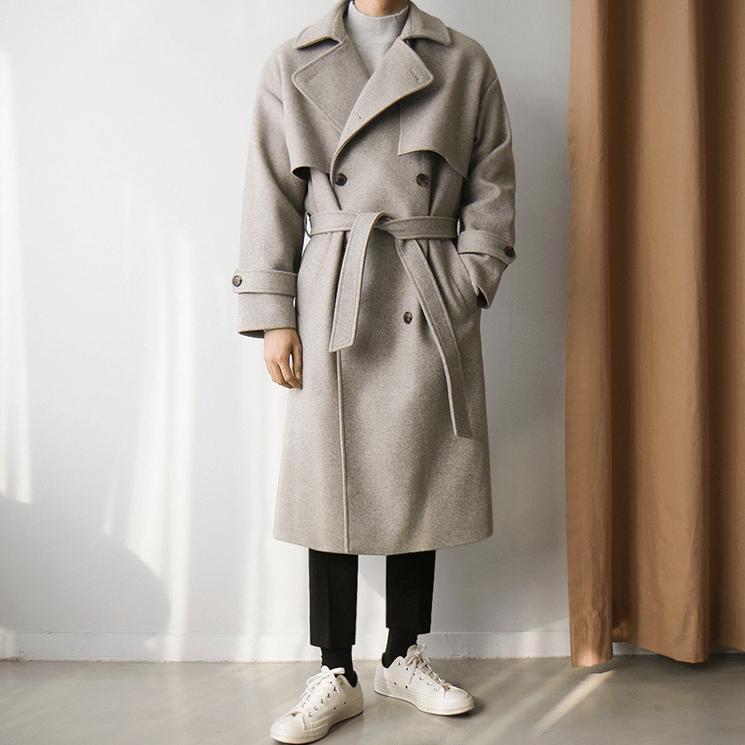 RT No. 3411 WOOLEN COLLAR BELT COAT JK Product Image