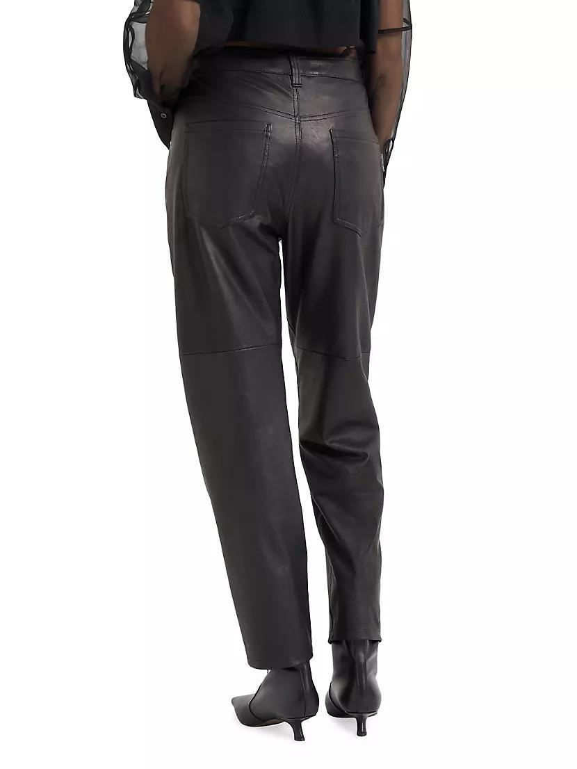 Natural Leather Straight Five Pocket Trousers Product Image