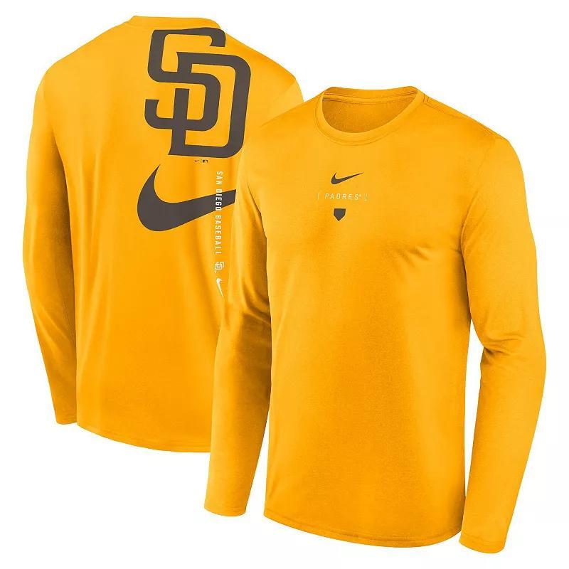 Men's Nike Gold San Diego Padres Large Swoosh Back Legend Performance T-Shirt, Size: 2XL Product Image