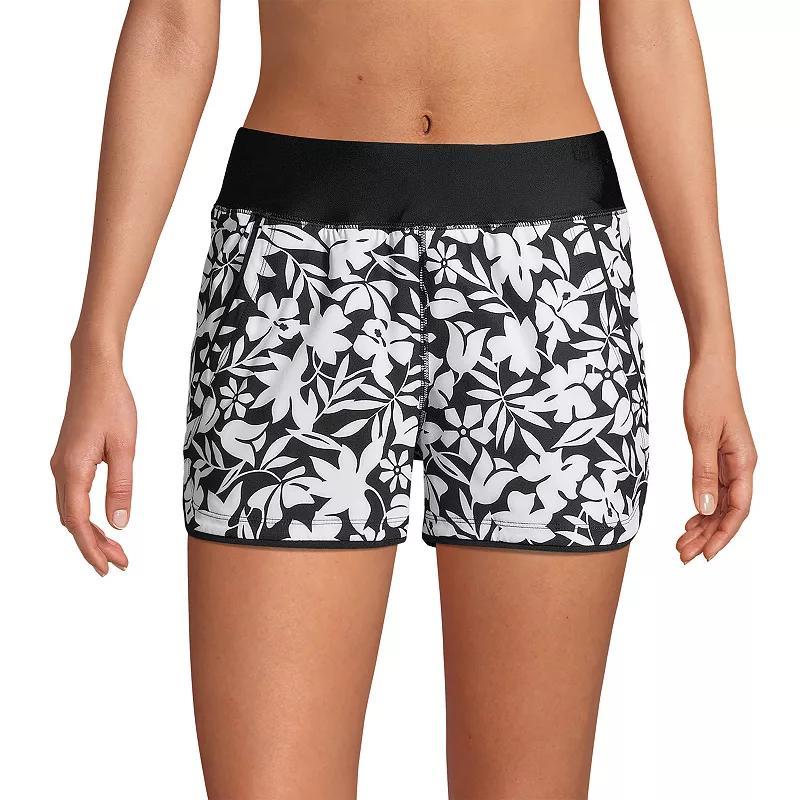 Women's Lands' End 3" Quick Dry Swim Shorts With Panty, Size: 4, Electric Blue Swirl Product Image
