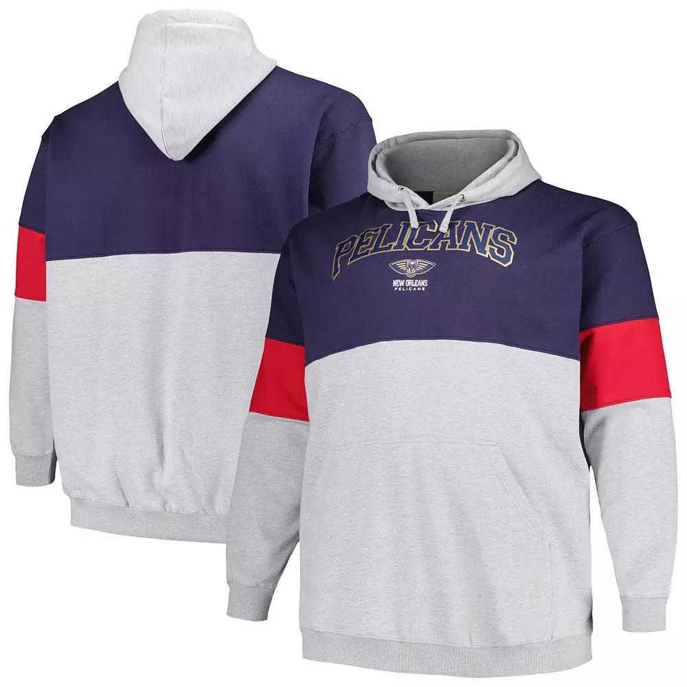 Men's Fanatics Branded Navy/Red New Orleans Pelicans Big & Tall Pullover Hoodie, Size: 4XLT, Blue Product Image