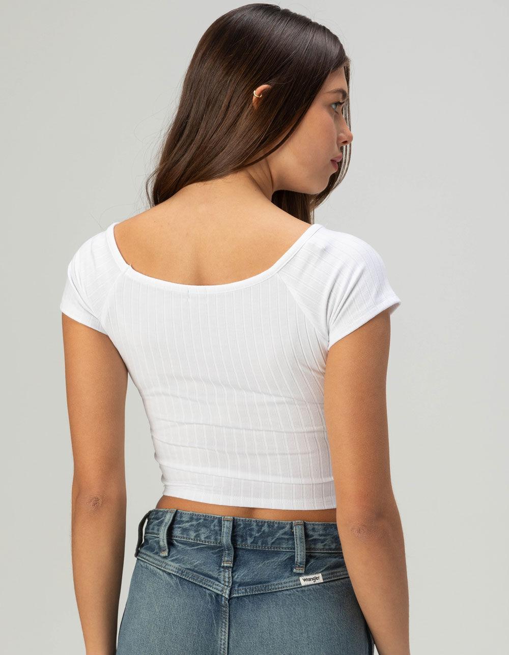 TILLYS Boat Neck Womens Tee - WHITE Product Image