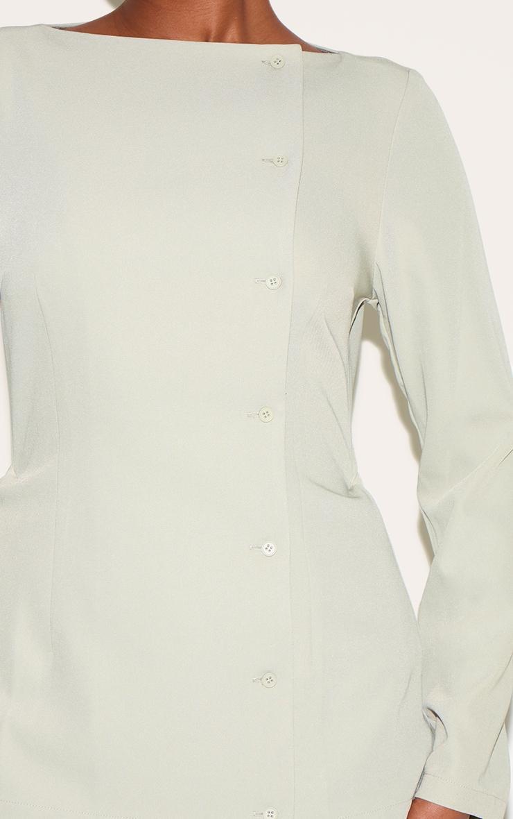 Clay Woven Asymmetric Button Tailored Skort Romper Product Image