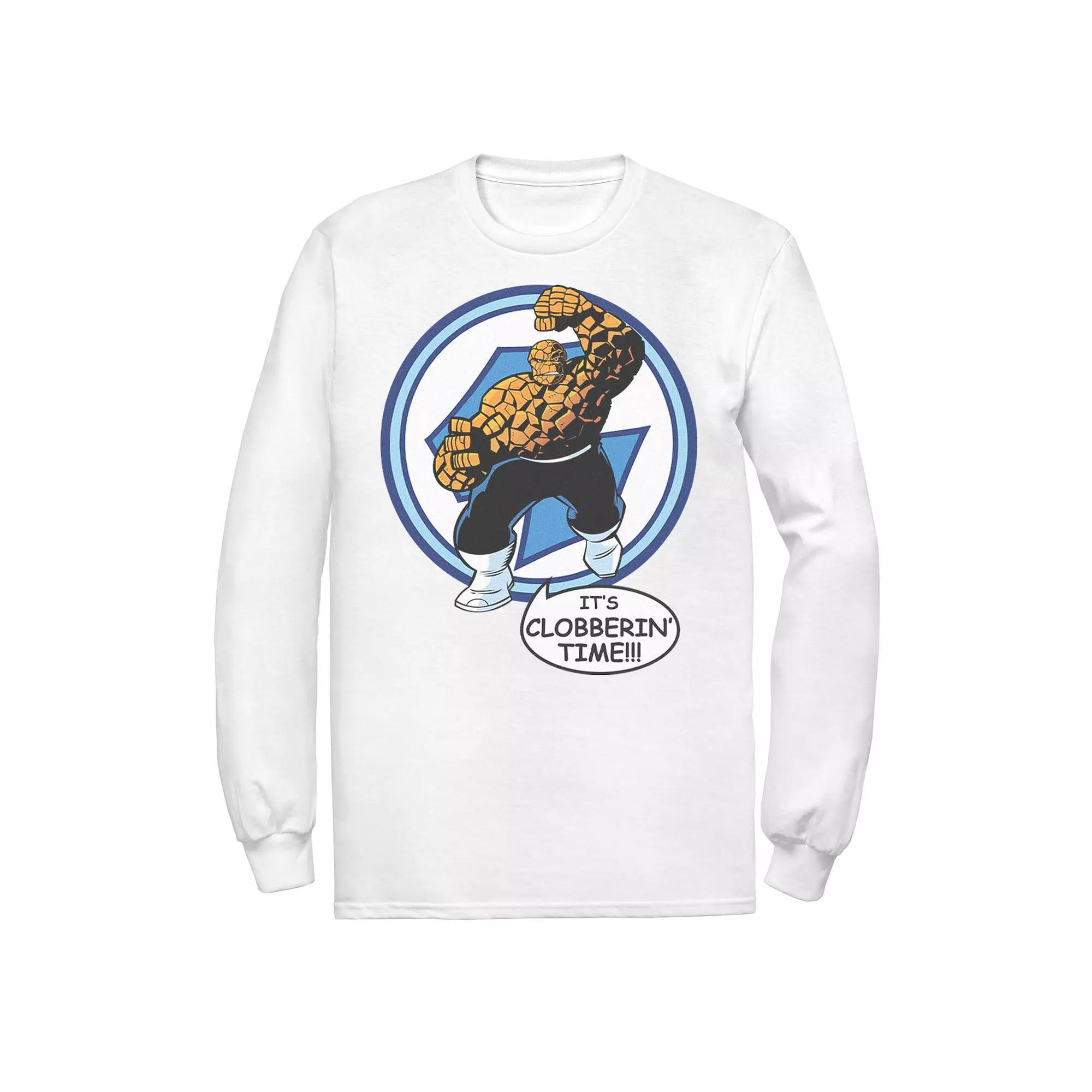 Men's Marvel Fantastic Four The Thing Clobberin' Time Circle Tee, Size: Large, White Product Image