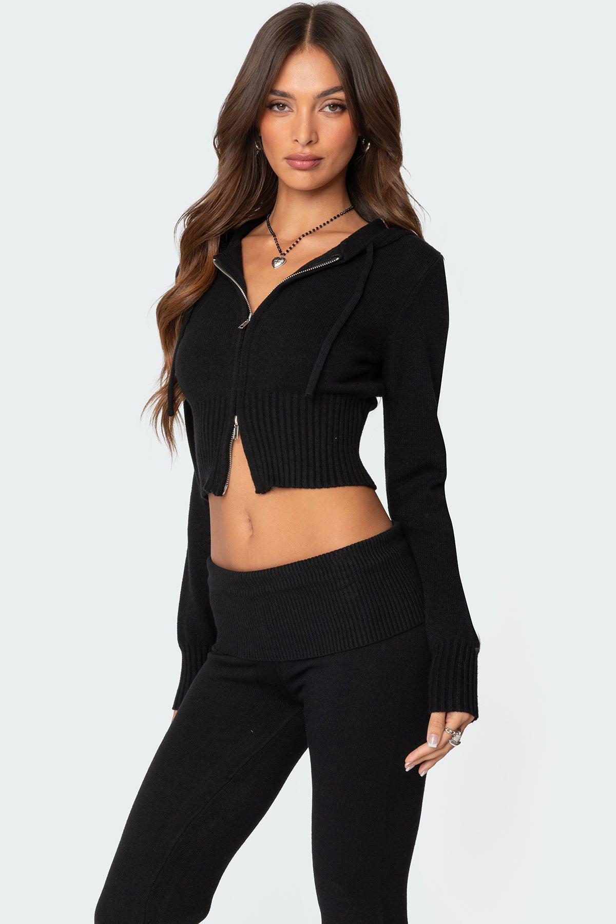 Desiree Knitted Low Rise Fold Over Pants Product Image