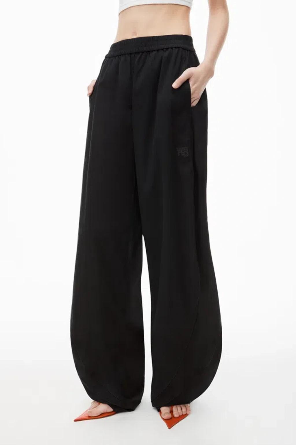 ALEXANDER WANG T Jogging Cotton Trouser With Logo In 001 Black Product Image