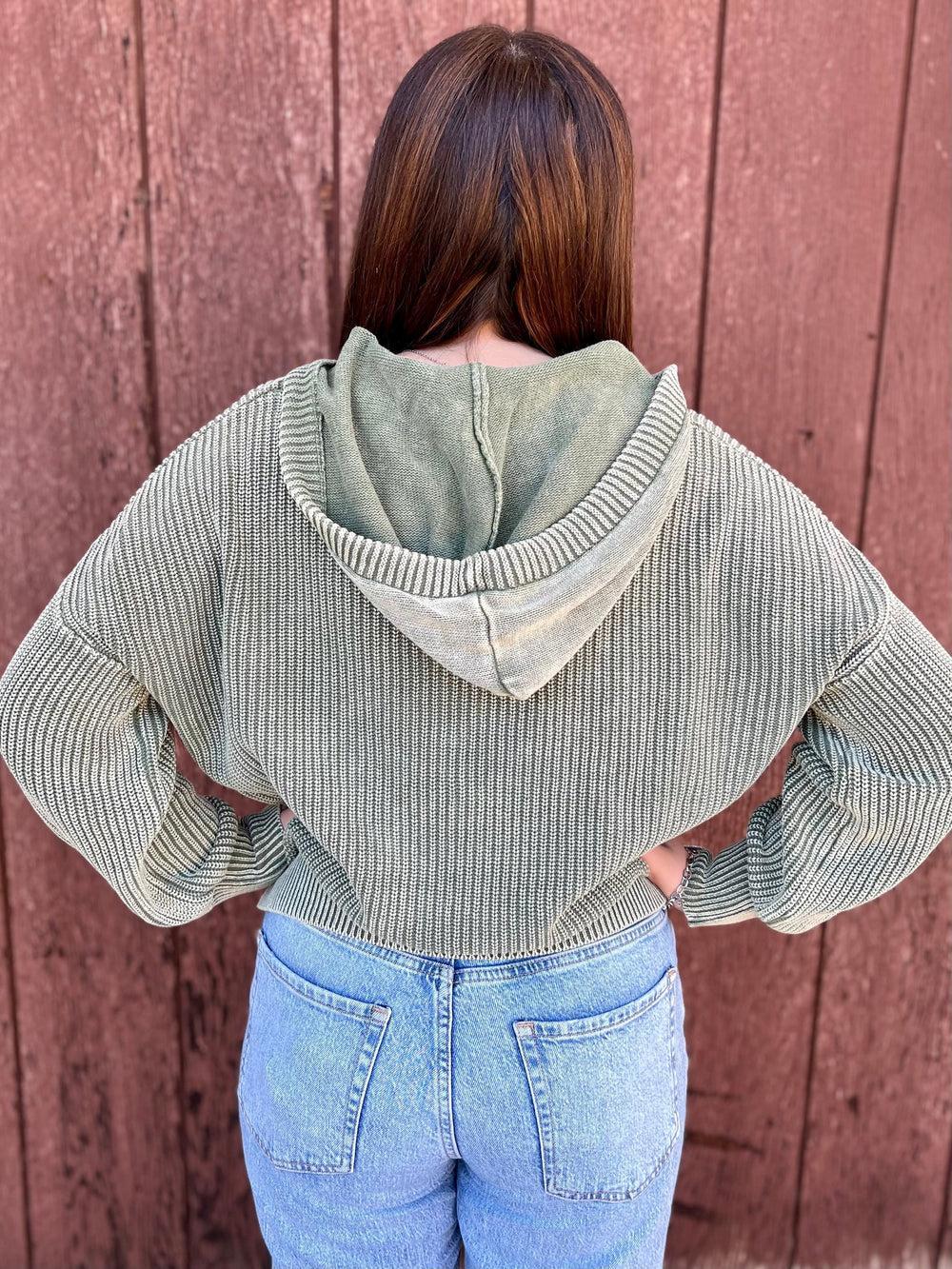 Cropped Sage Sweater* Product Image