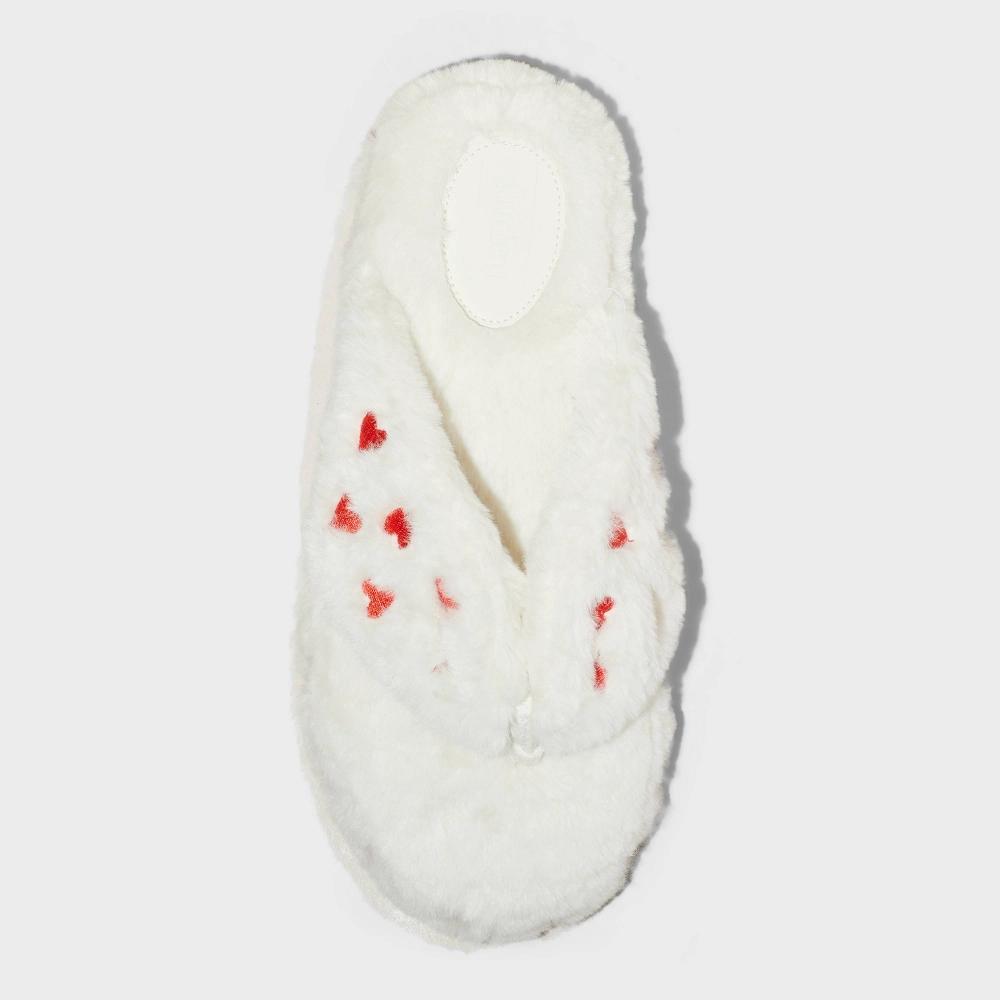Womens Cecily Flip Flop Slippers - Auden Ivory/Heart XL Product Image