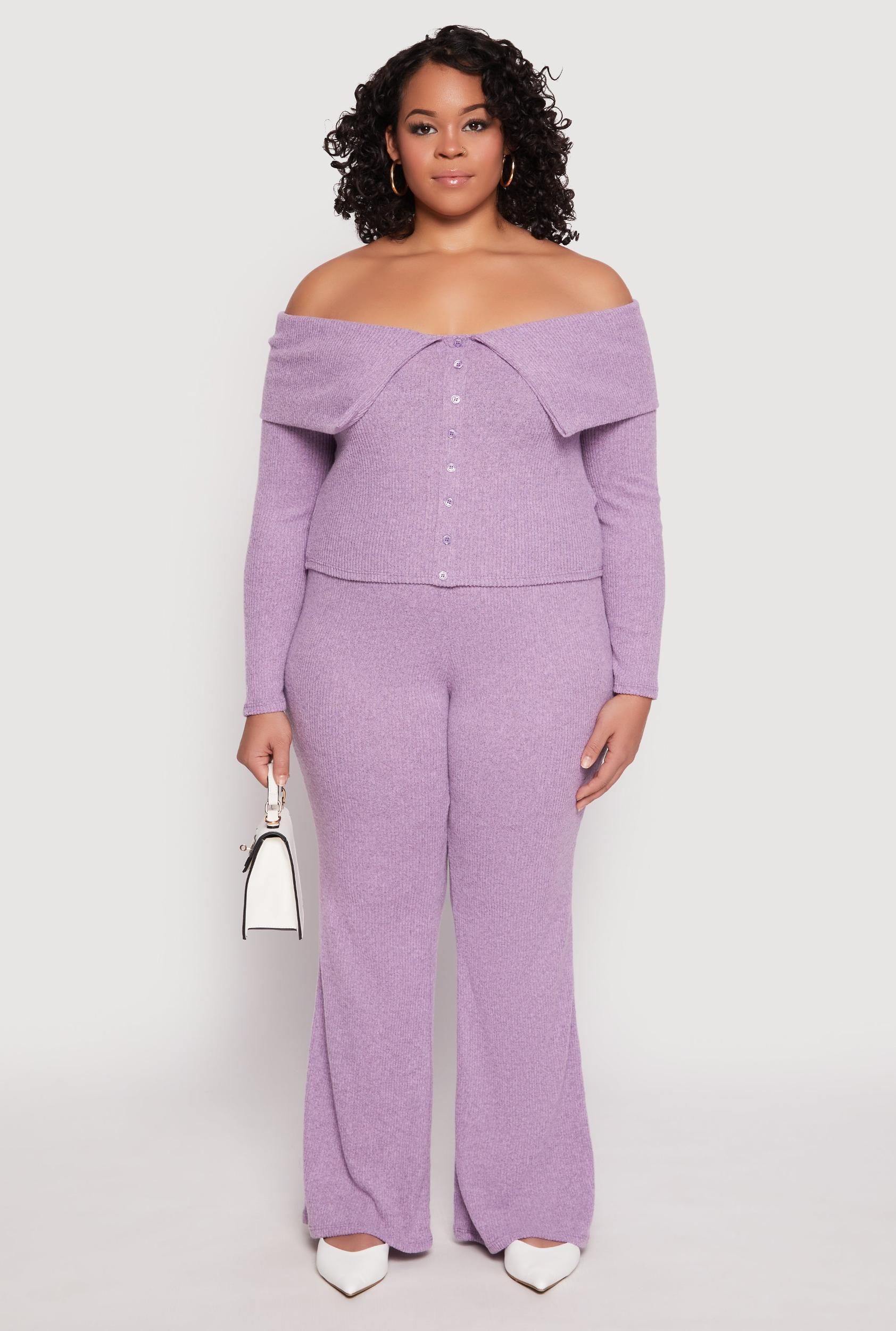 Womens Plus Size Almost Famous High Waist Flare Pants Product Image