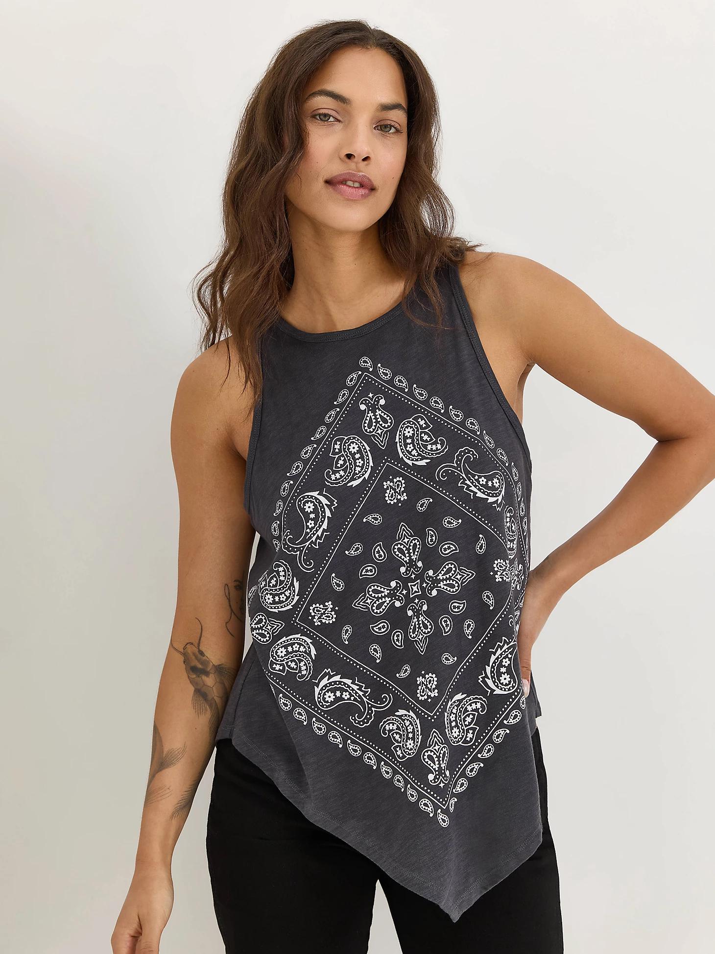 Women's Wrangler Bandana Diamond Front Tank | Women's TOPS | Wrangler® Product Image