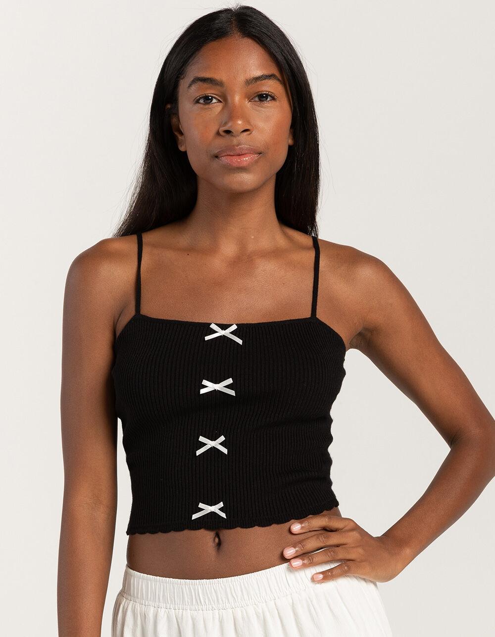 FULL TILT Ribbon Womens Rib Cami - PINK Product Image