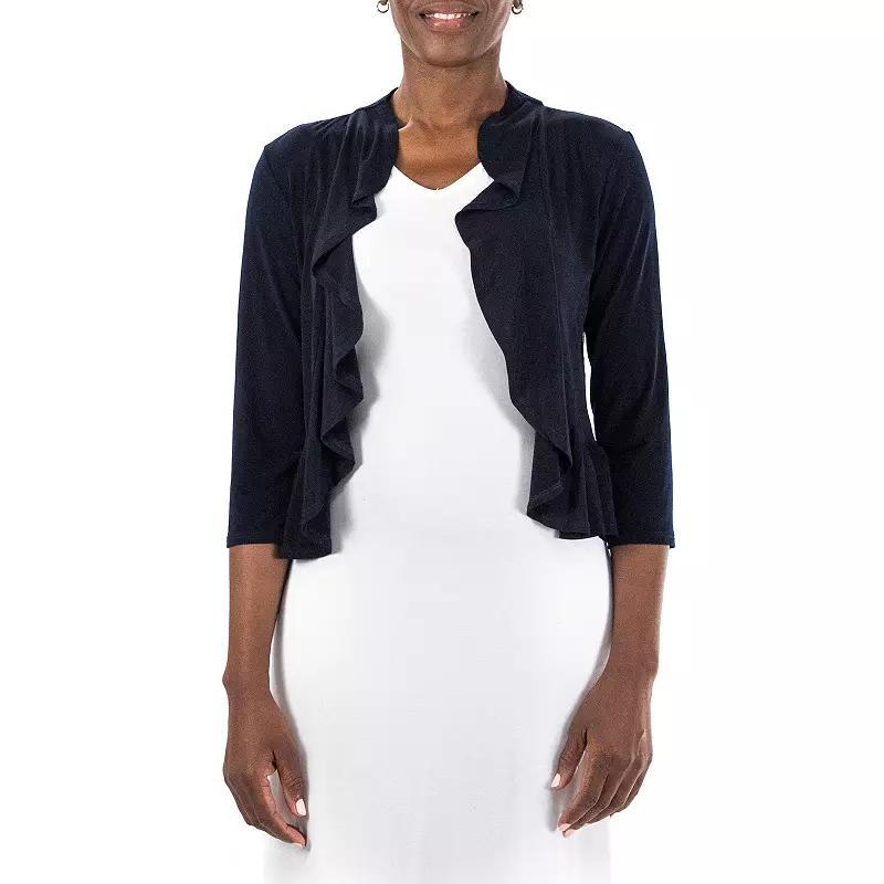 Women's Nina Leonard Draped Sheer Back Bolero, Size: XL, Blue Product Image