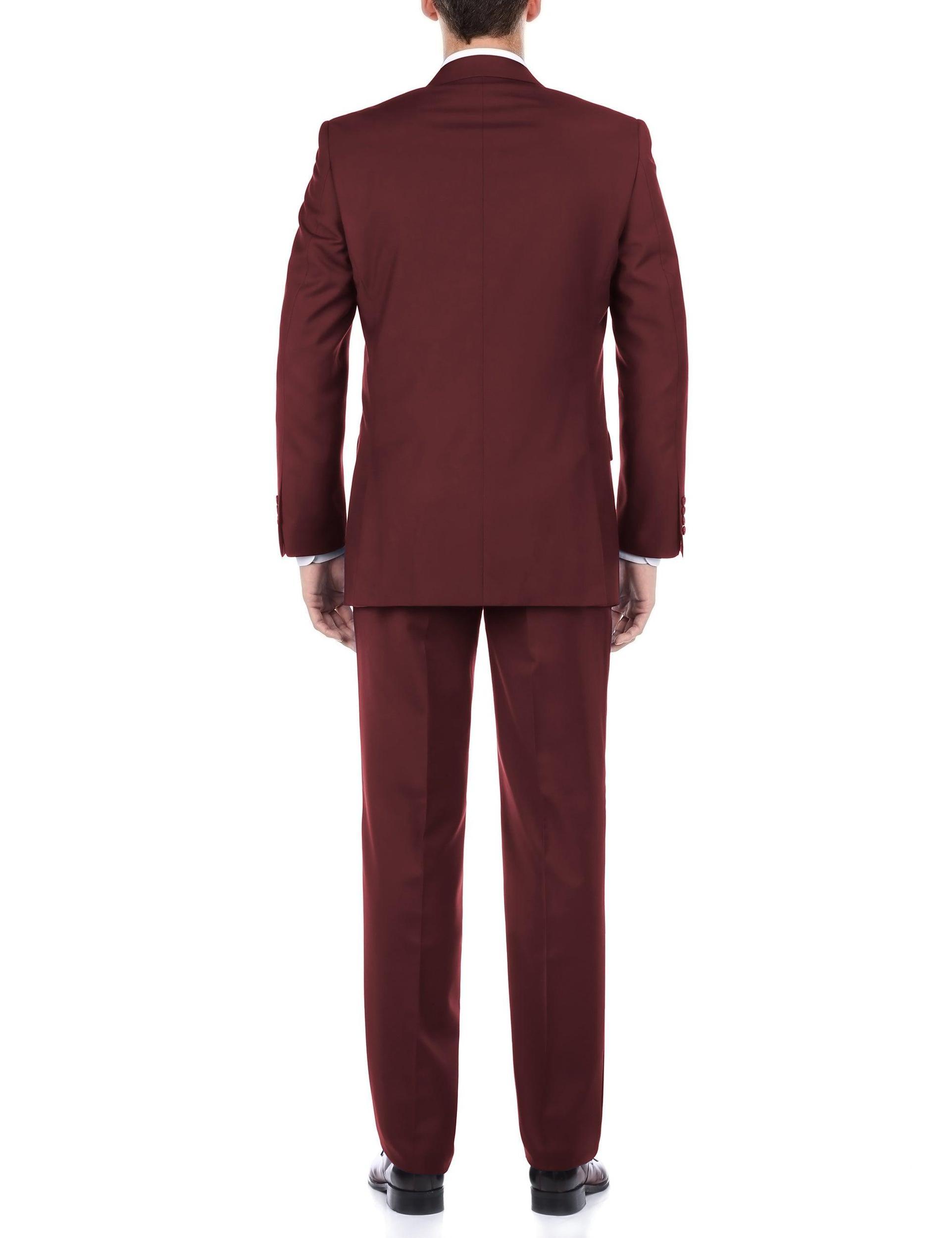 Vanderbilt Collection - Classic 2 Piece Suit 2 Buttons Regular Fit In Burgundy Product Image