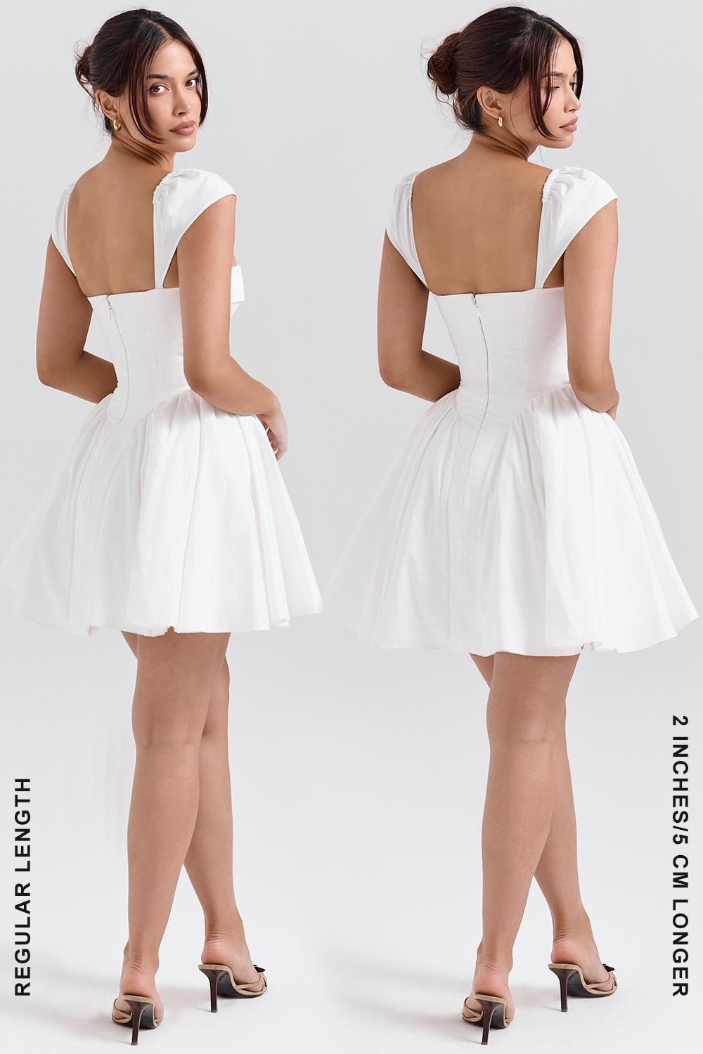 Florence White Cotton Corset Mini Dress Product Image