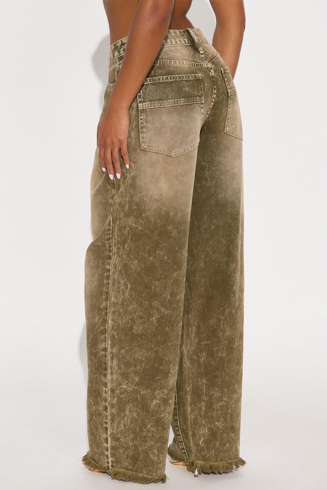 On The Horizon Straight Leg Jeans - Olive Product Image