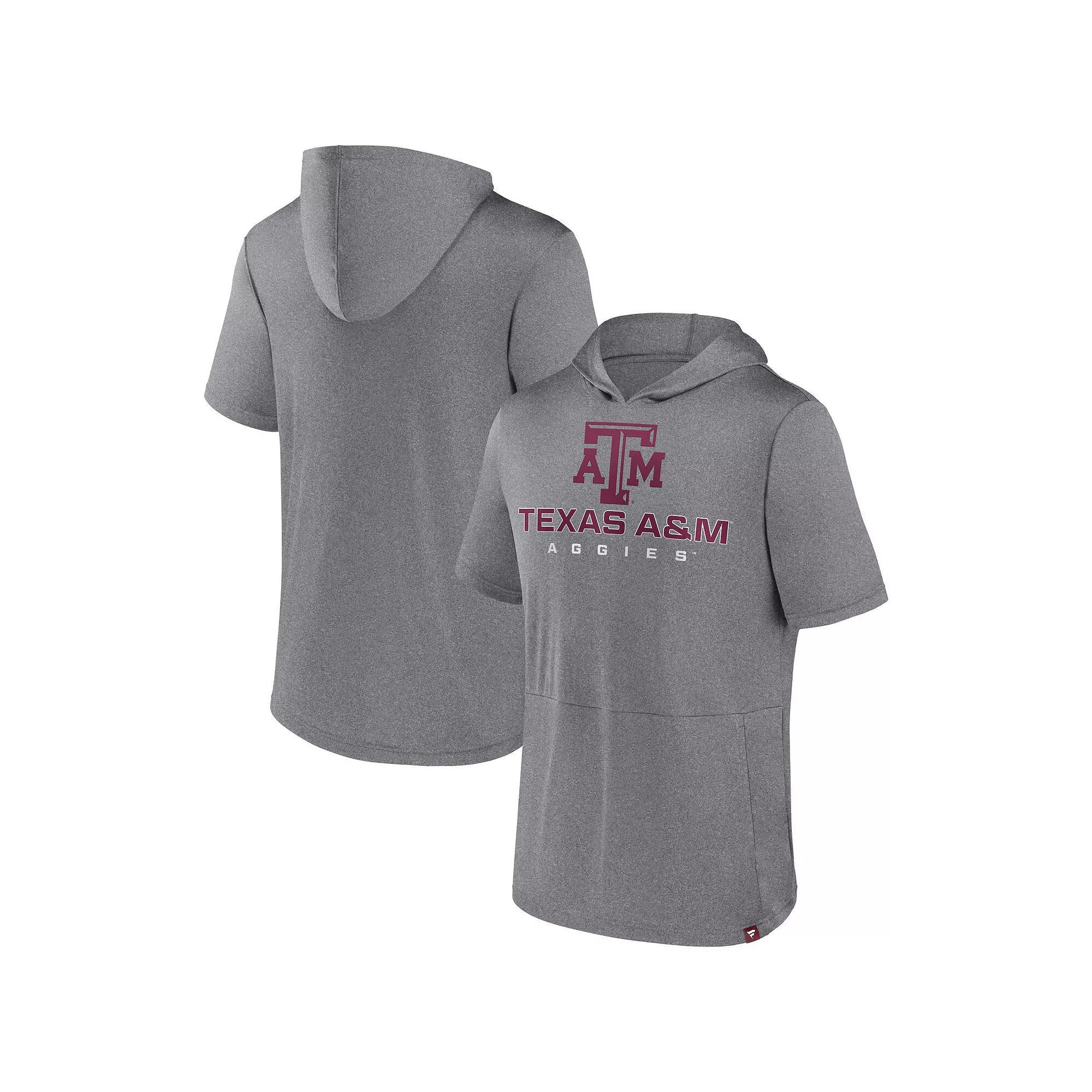 Men's Fanatics Branded Heather Gray Texas A&M Aggies Modern Stack Hoodie T-Shirt, Size: Medium, Grey Product Image